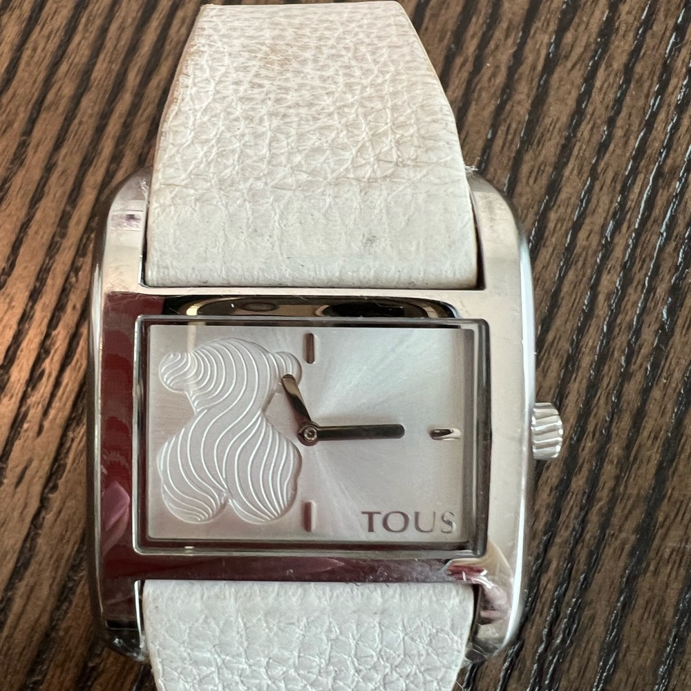Tous Silver Watch with Leather Band